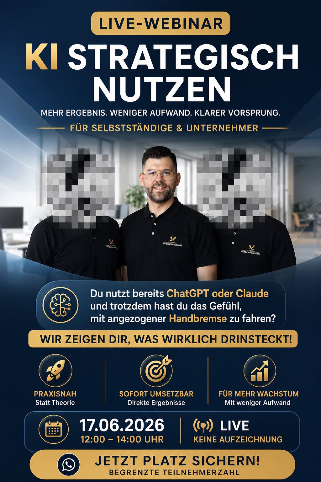 Entwurf Webinar-Grafik KI strategisch nutzen